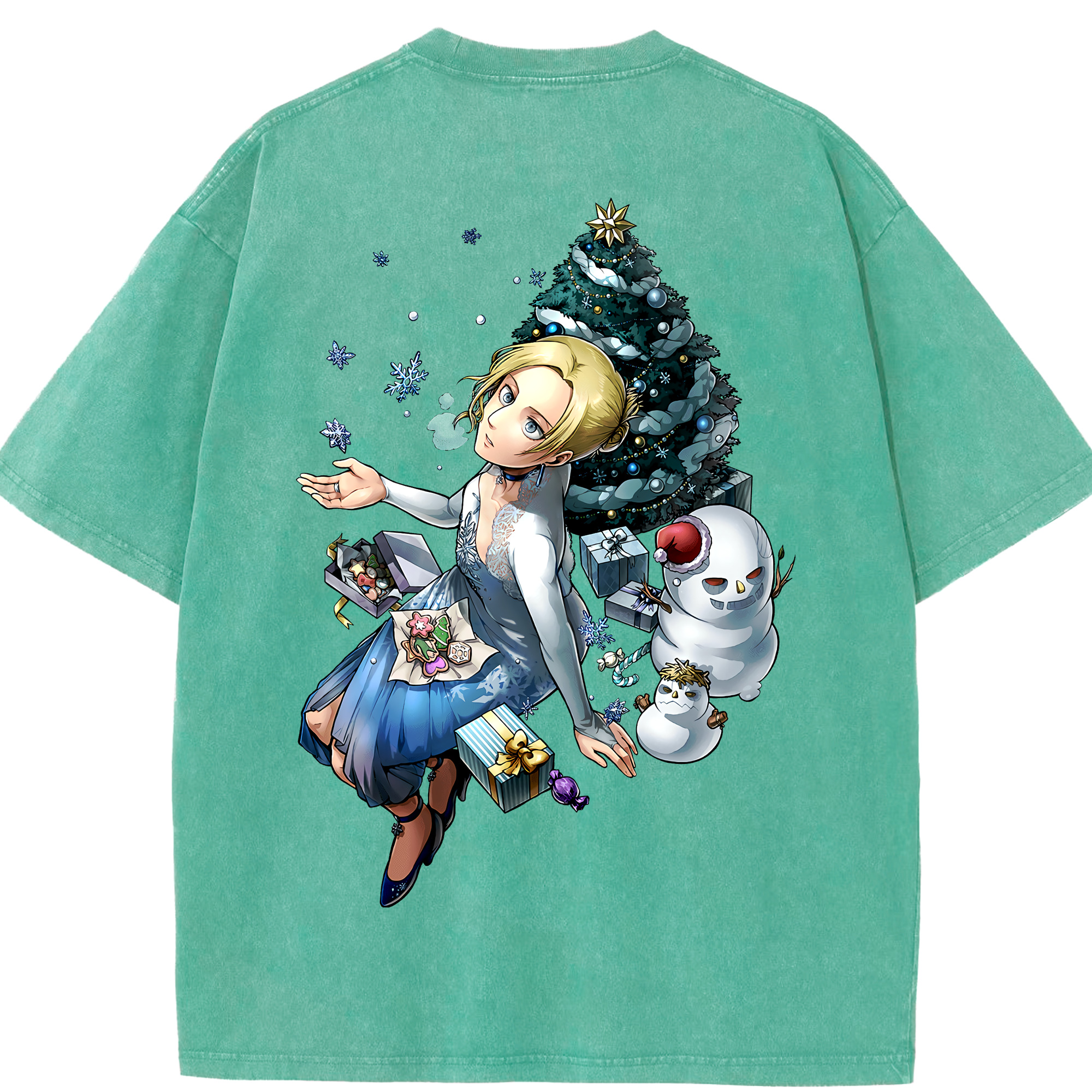（画像用） 進撃の巨人 アニ・レオンハート Attack on Titan Annie Leonhart 綿100% ヴィンテージ風 半袖Tシャツ（背面プリント）